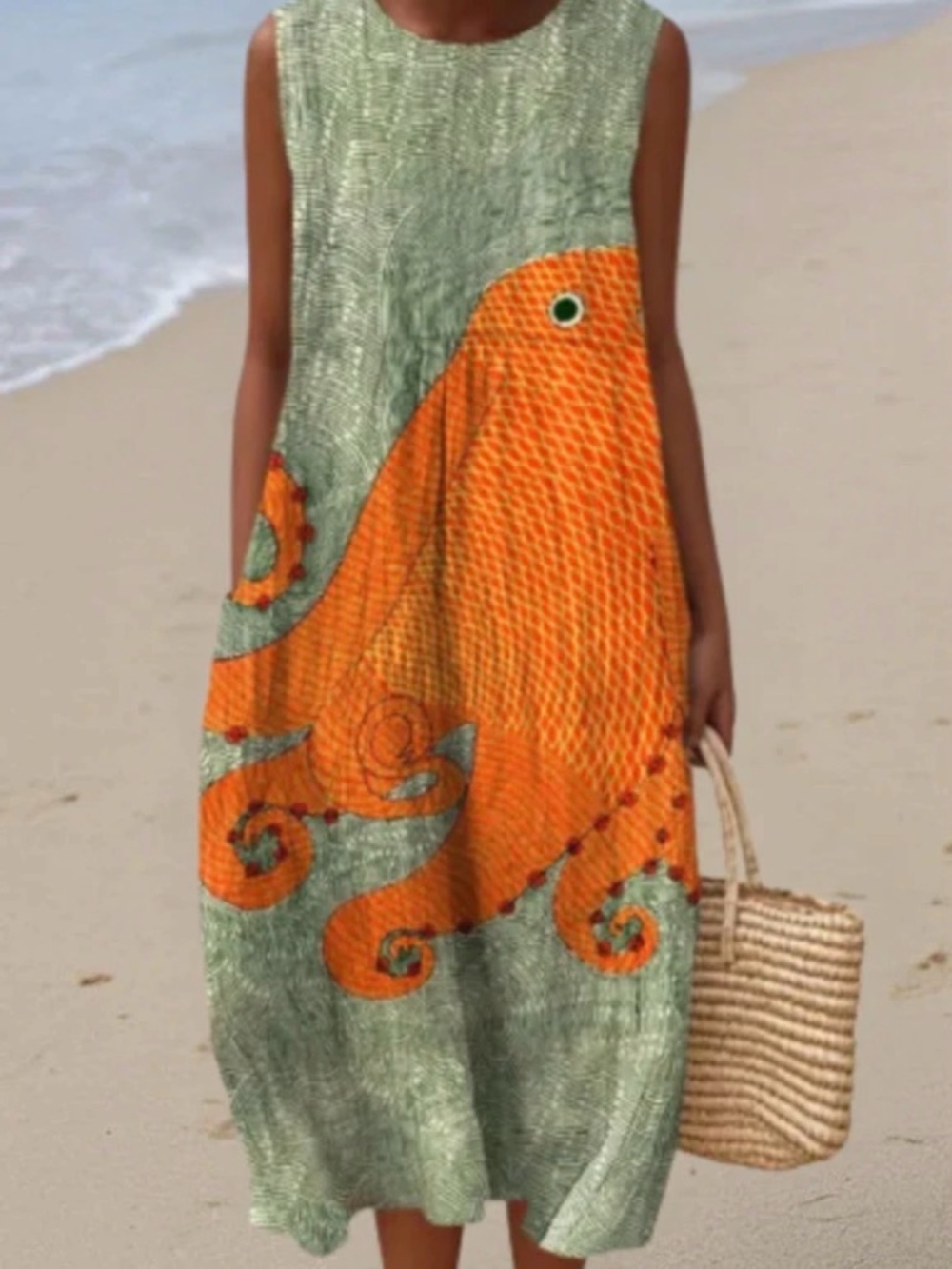 Octopus Oceanic Print Dress